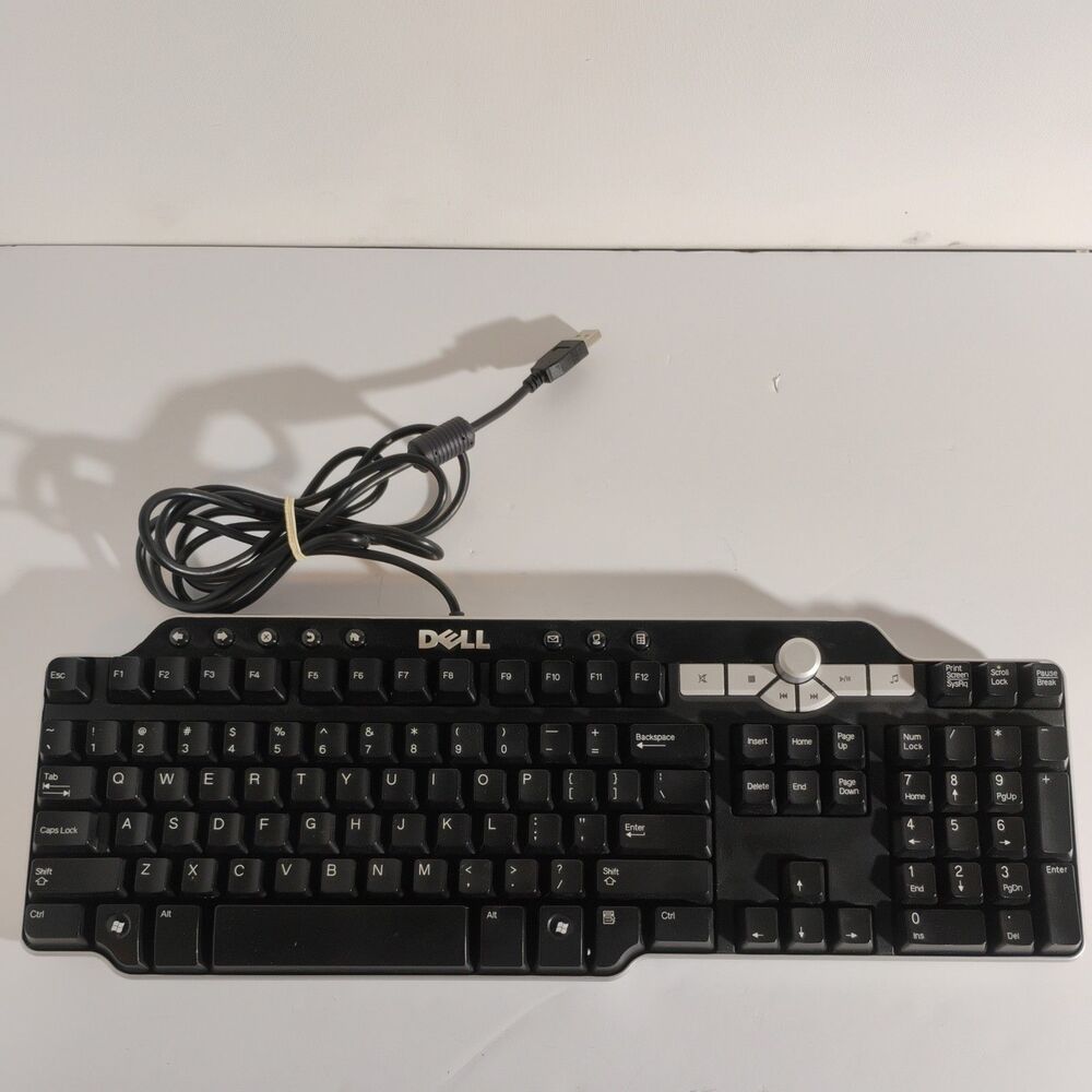 Dell SK-8135 USB Hub Wired, Multimedia Keyboard - Black